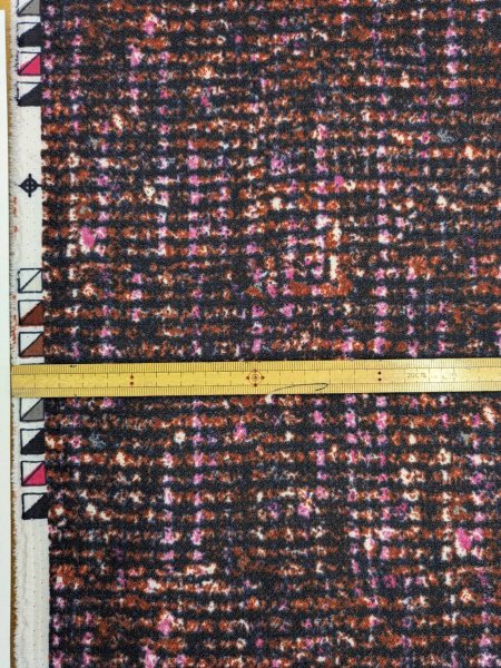 画像3: 生地：ポリエステル100％ツイード風プリントジョーゼット（レッドブラウン系） (3)