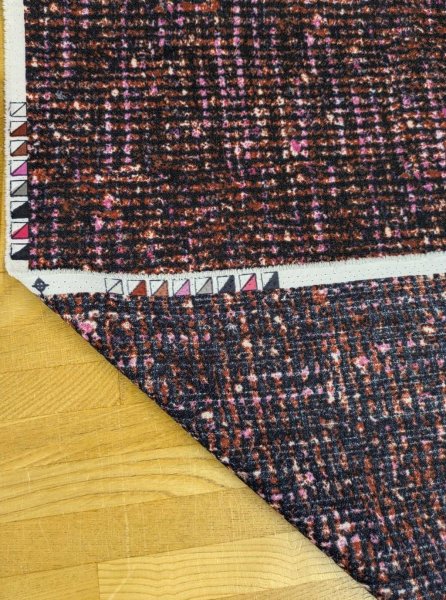 画像4: 生地：ポリエステル100％ツイード風プリントジョーゼット（レッドブラウン系） (4)