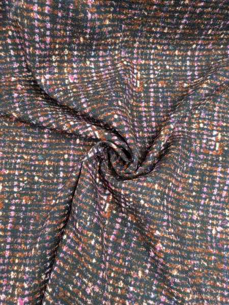 画像6: 生地：ポリエステル100％ツイード風プリントジョーゼット（レッドブラウン系） (6)