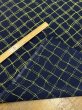 画像4: 生地：ポリエステル100％手描き風格子プリント デシン（ネイビー×蛍光グリーン） (4)