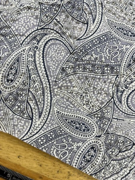 画像7: 生地：綿100％ 塩縮ペイズリープリント（グレー系） (7)