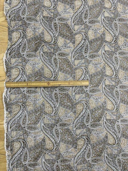 画像2: 生地：綿100％ 塩縮ペイズリープリント（ベージュ系） (2)