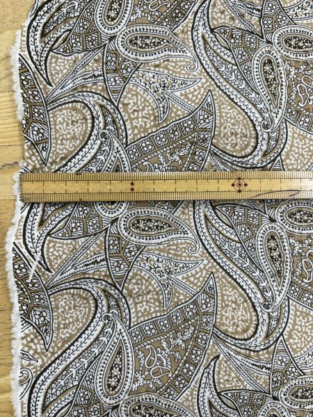画像3: 生地：綿100％ 塩縮ペイズリープリント（ベージュ系） (3)
