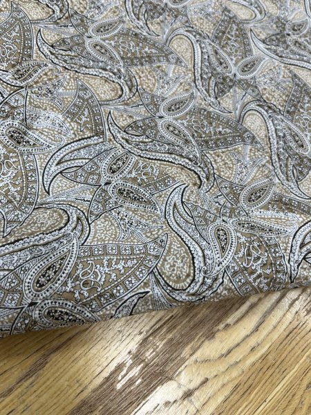 画像4: 生地：綿100％ 塩縮ペイズリープリント（ベージュ系） (4)