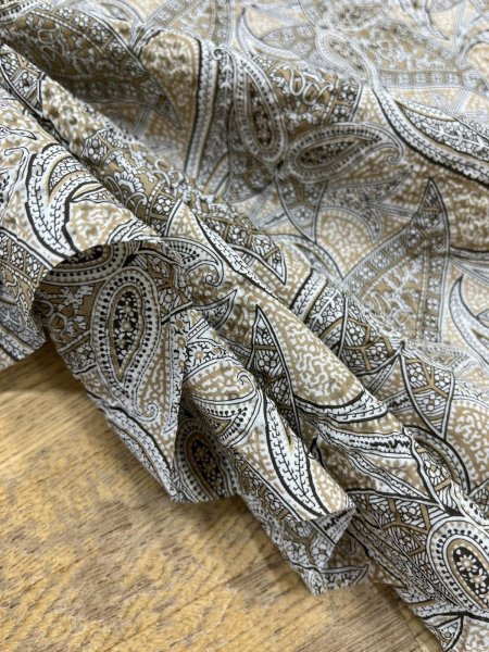 画像5: 生地：綿100％ 塩縮ペイズリープリント（ベージュ系） (5)