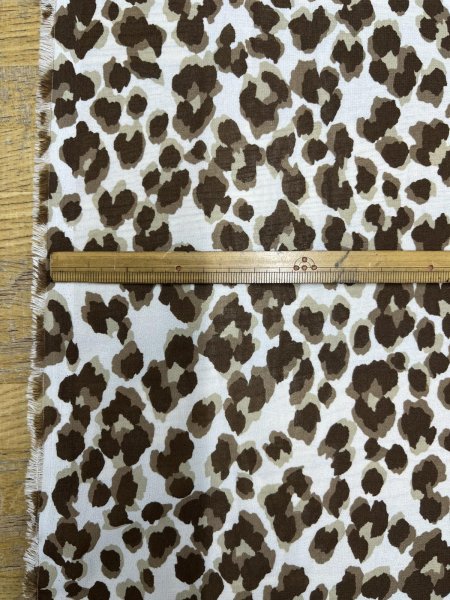 画像3: 生地：ポリエステル シフォンレオパードプリント（オフ白×ブラウン） (3)