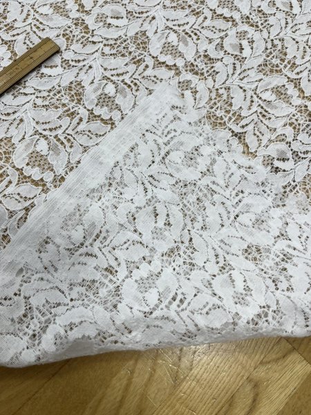 画像4: 生地：綿・ナイロン混／コットンコードラッセルレース（白） (4)