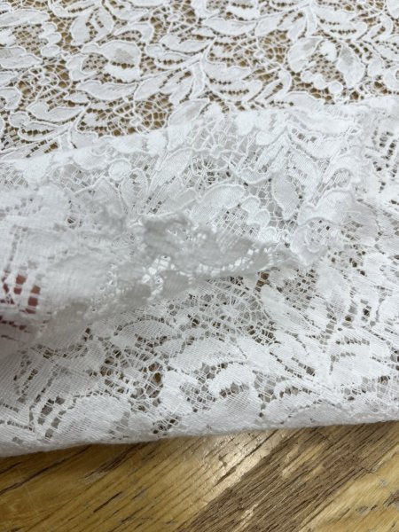 画像5: 生地：綿・ナイロン混／コットンコードラッセルレース（白） (5)
