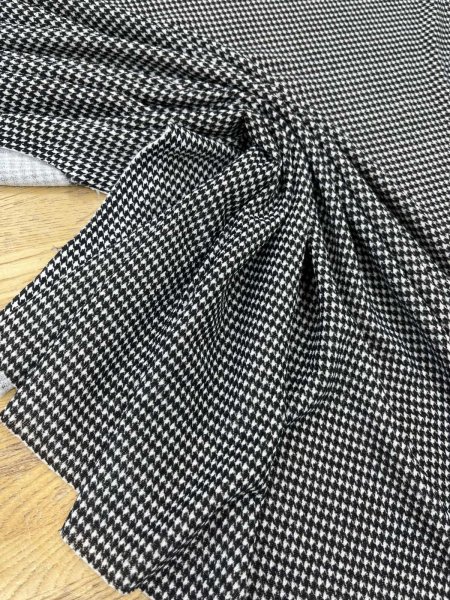 画像6: 生地：ポリエステル100％千鳥柄2WAYニット（白×黒） (6)