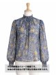 画像1: 生地：ポリエステル100％ペースリー柄シフォン（ブルー） (1)