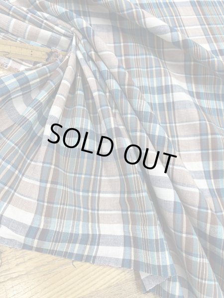 画像6: 生地：綿100％ チェック柄コットン（白地／ベージュ・ブルー系） (6)