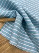 画像6: 生地：麻100％ ボーダー柄（水色／白） (6)