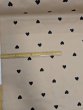 画像2: 生地：綿100％ ハート柄刺繍 ブロード（ベージュ／黒） (2)