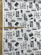 画像2: 生地：綿100％ シネマ柄ブロード（白／黒） (2)