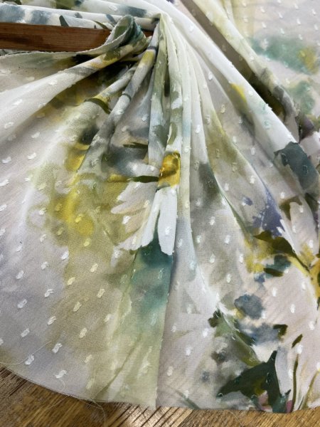 画像6: 生地：ポリエステル100％ スノーカットボイル 花柄（白地） (6)