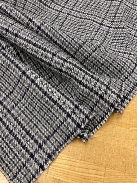 画像5: 生地： チェックウール（グレー系） (5)