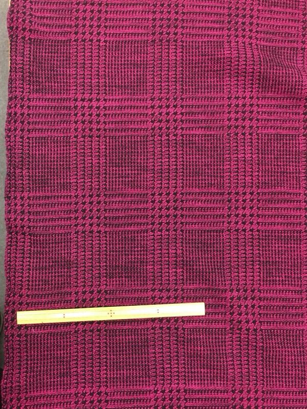 ピンク♡マイクロチェックウールセーター